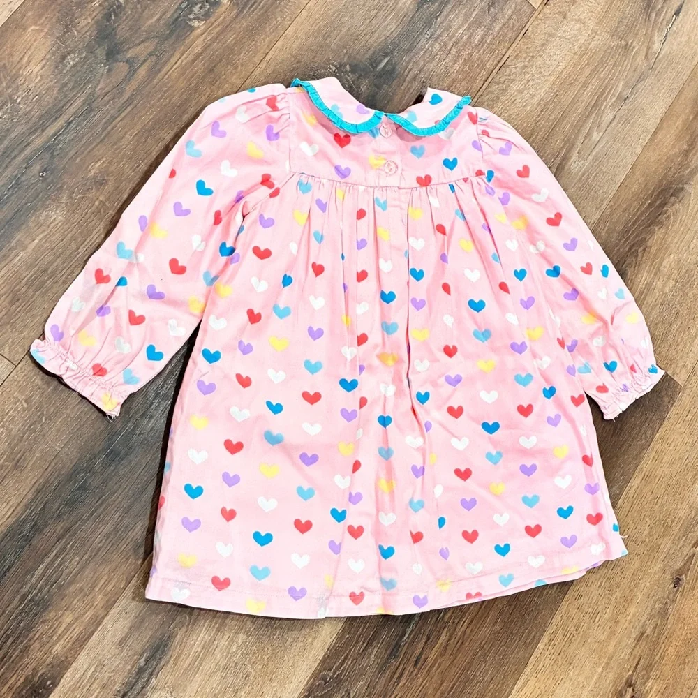 Posh Pickle Company Colorful Heart Dress Collar Valentines Spring Summer 3T - Picture 9 of 12